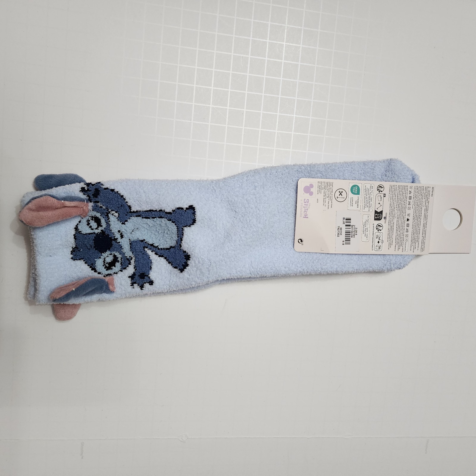 Primark Stitch Blue Cozy Socks Alien Ears Soft Warm Disney US 6-10