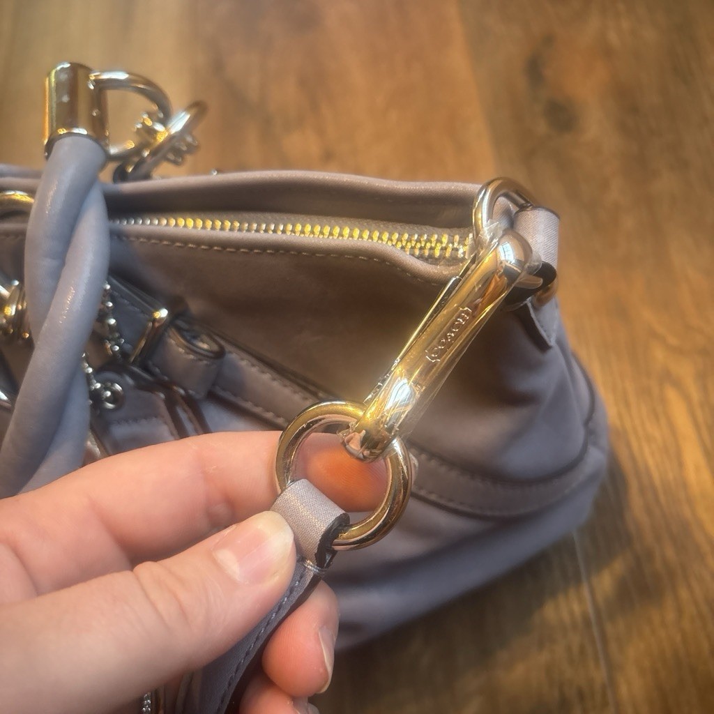 Coach Madison Sophia Slate Metallic Leather Satchel 22563