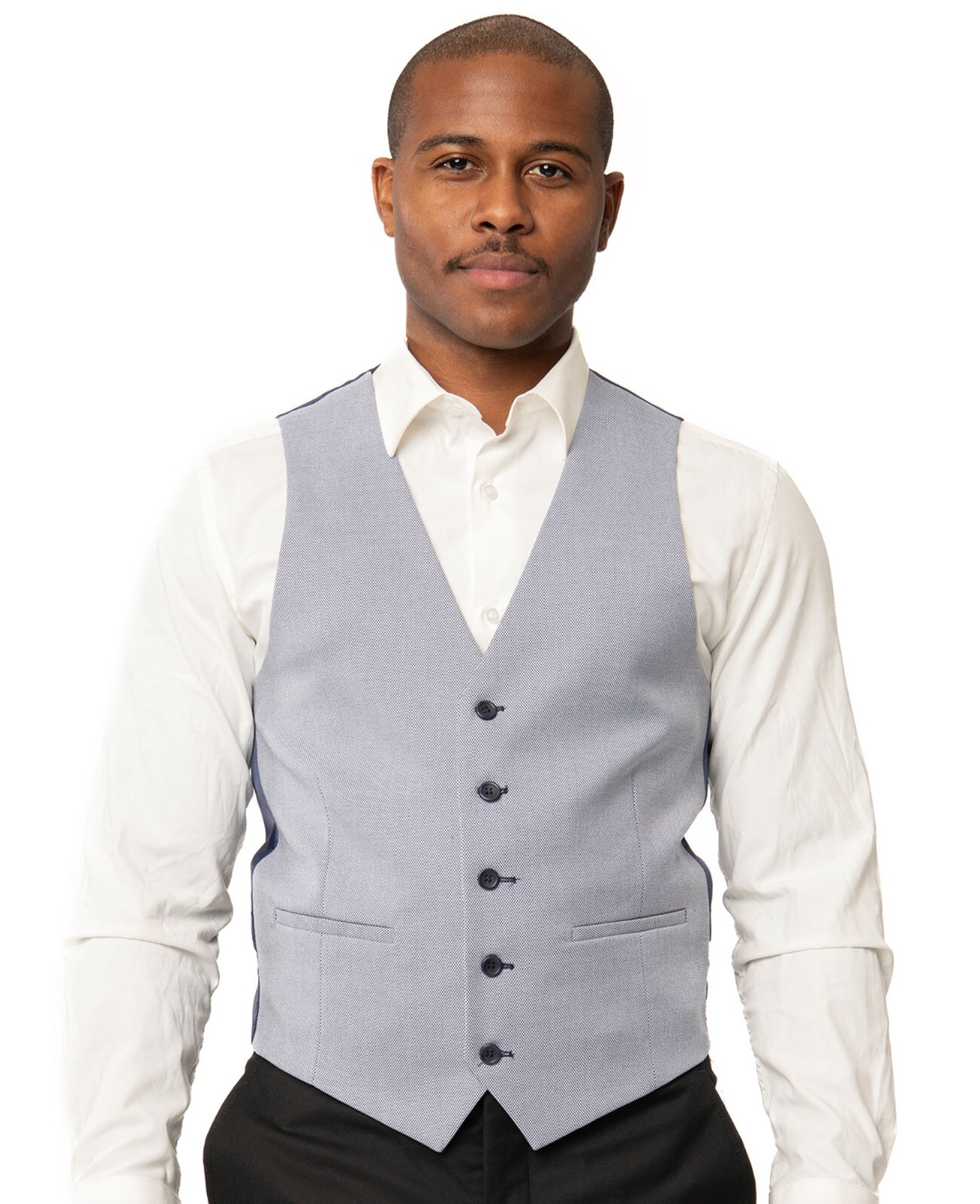 Stone Blue Gray 3 piece 2 Button Micro Texture Weave Mens Suit 11812 BY AZARMAN
