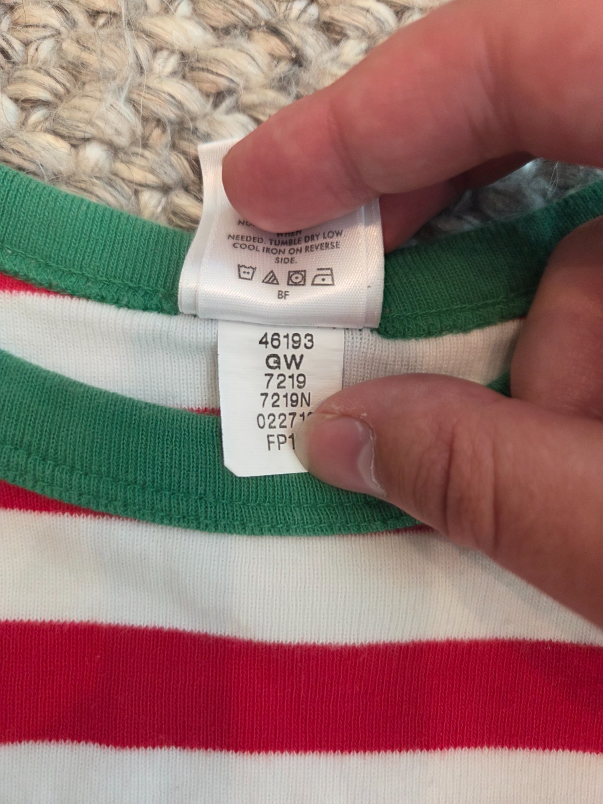 Hanna Andersson Red Green Stripe Holiday Long John Pajamas Kids 80 cm 18-24 m