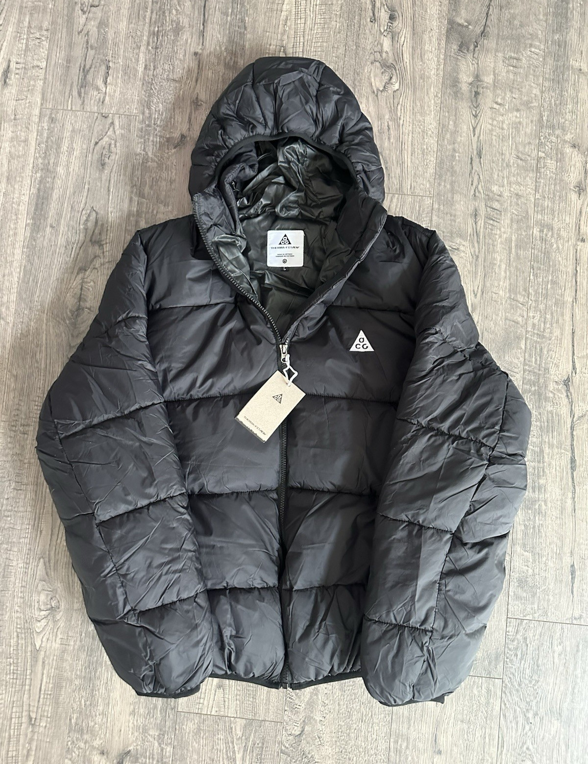Nike ACG Primaloft Therma-FIT ADV Black Hooded Puffer Jacket Men’s L