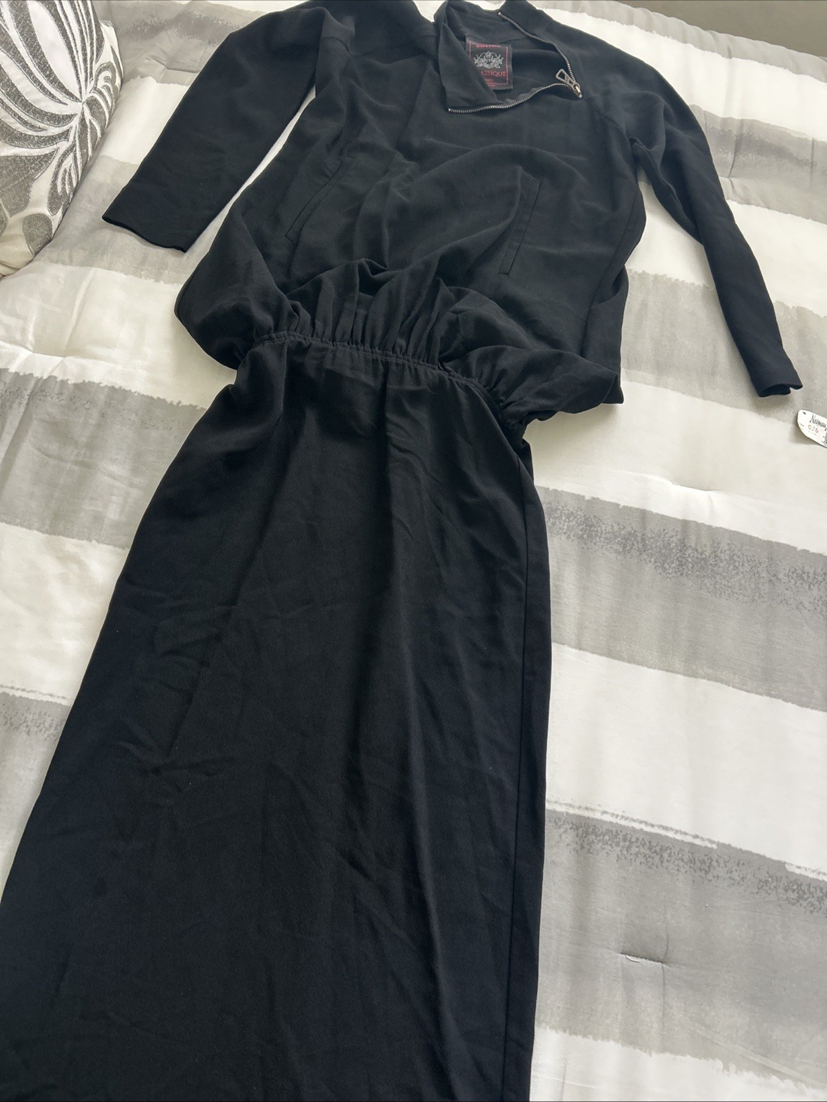 Vtg Jean Paul Gaultier Paris Classique 4 Long Black New Dress Long 3/4 Sleeve