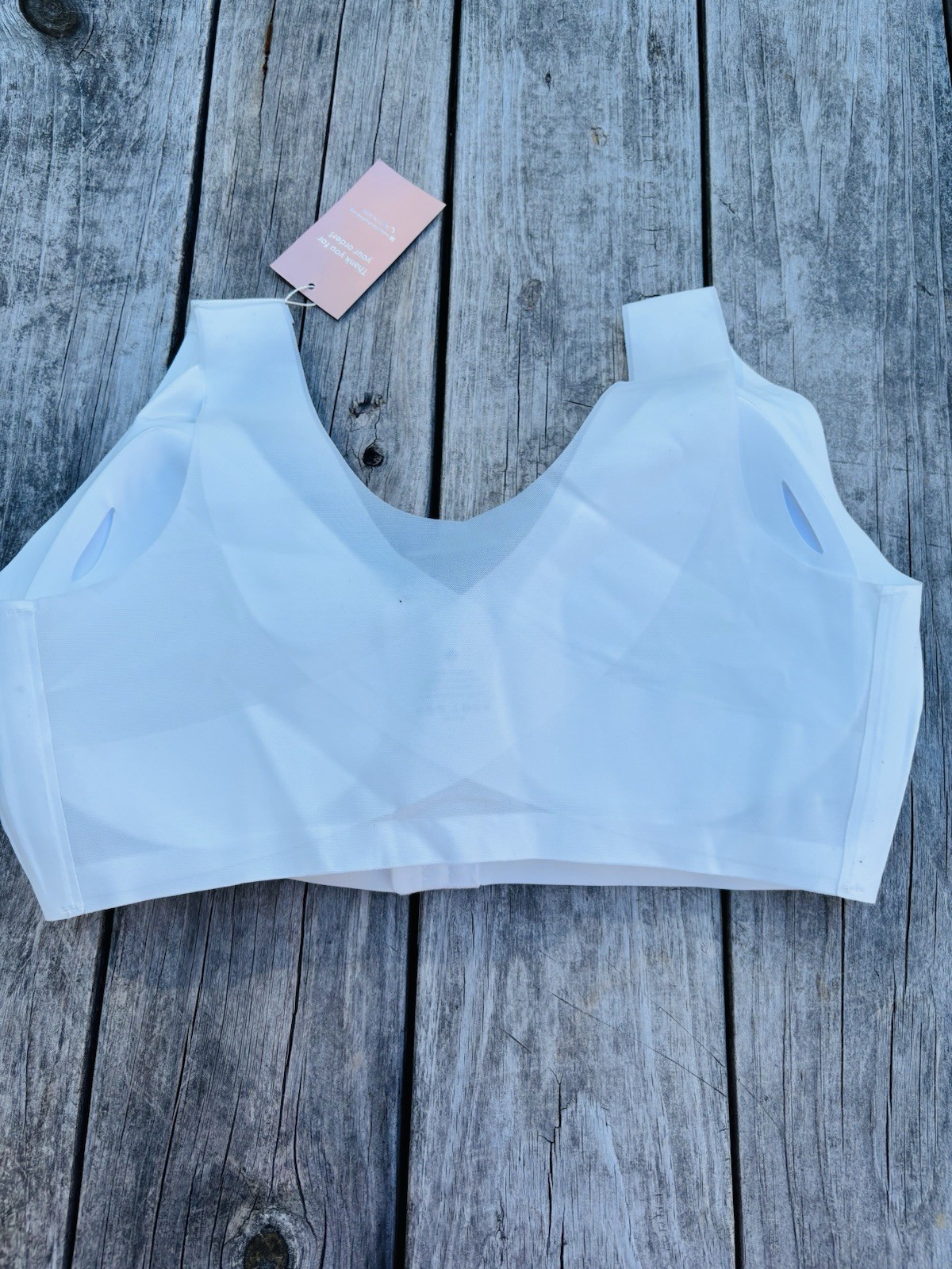 NWT Luna Hug 2XL Front Hook Closure Bra No Wire Light Removable Padding White