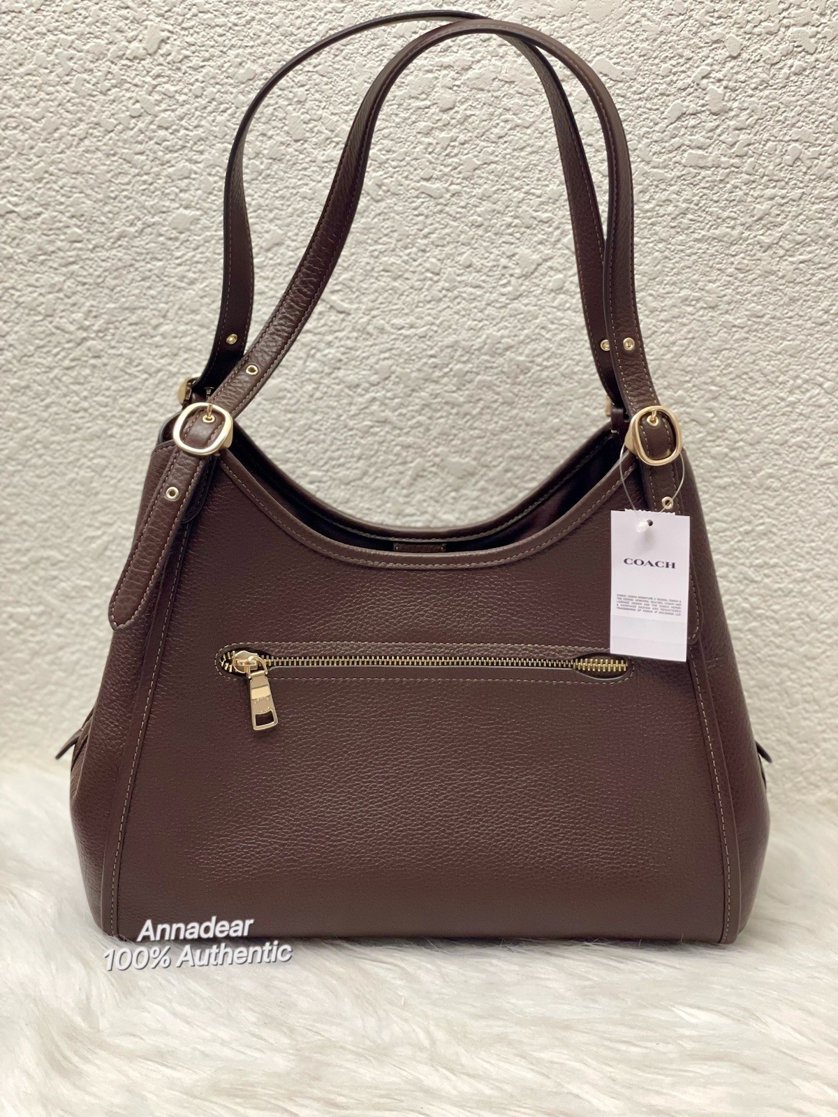 Coach Erin Shoulder Bag In pebble Leather/Gold/Maple CAQ86 NWT