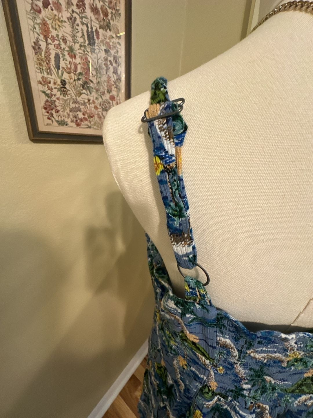 Wild Fable Tropical Print Button-Front Mini Dress with Adjustable Straps Size L