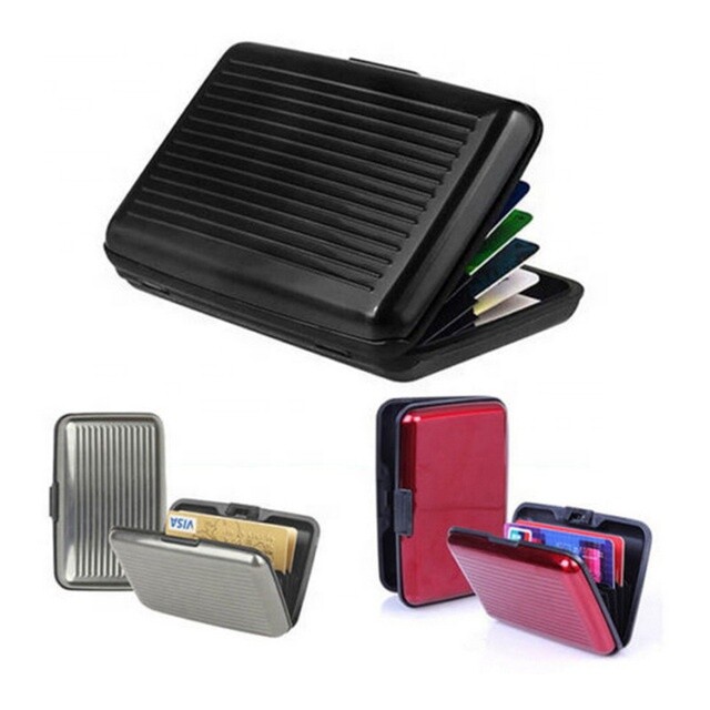 Men Women Waterproof Security Wallet Aluminum Metal Pocket Case Box Card Holder
