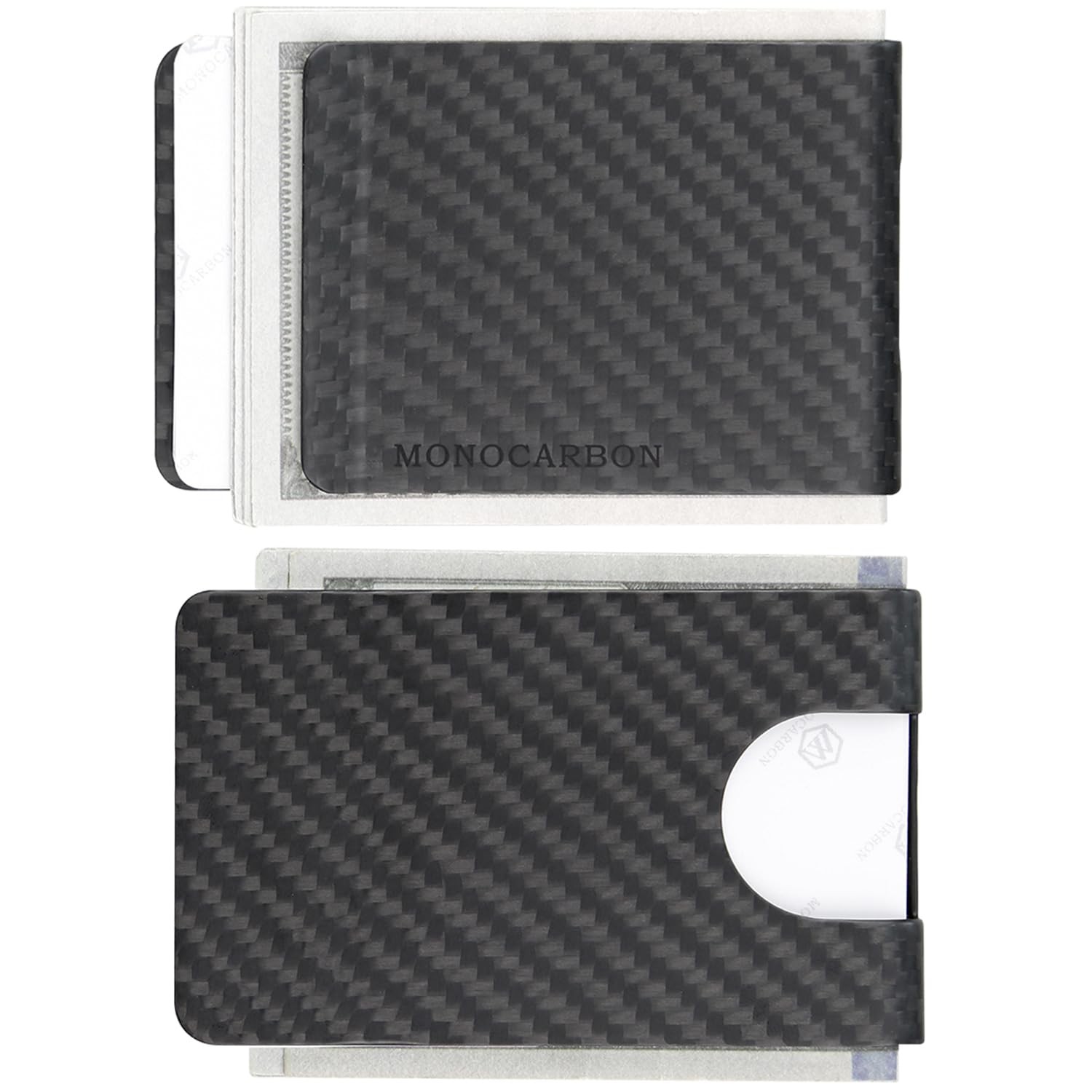 MONOCARBON Carbon-Fiber-Wallet for men and Mens Credit Cards matte black
