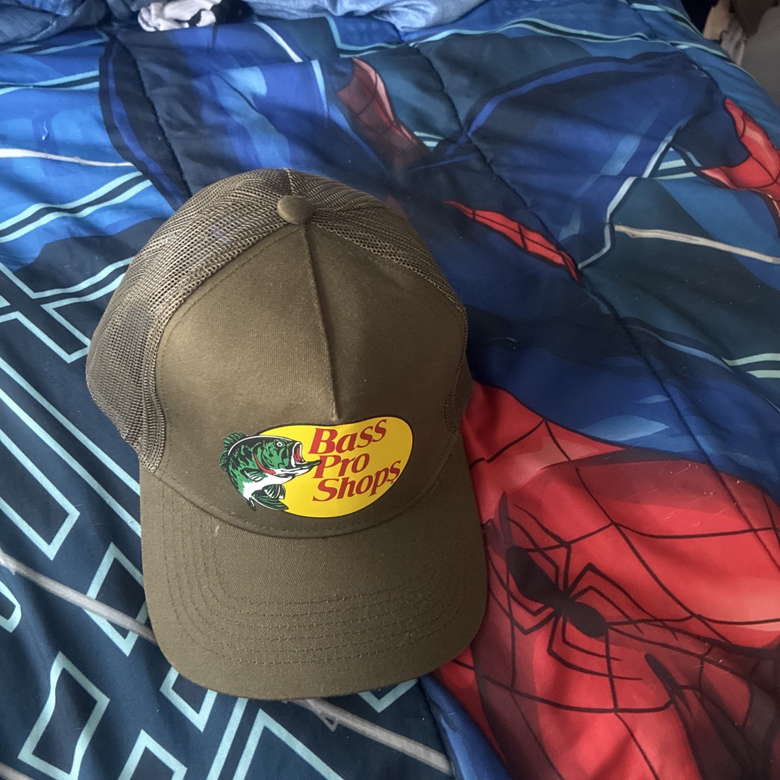 Bass Pro Shops Hat Cap Snap Back Mens One Size Green Trucker Mesh Logo Patch