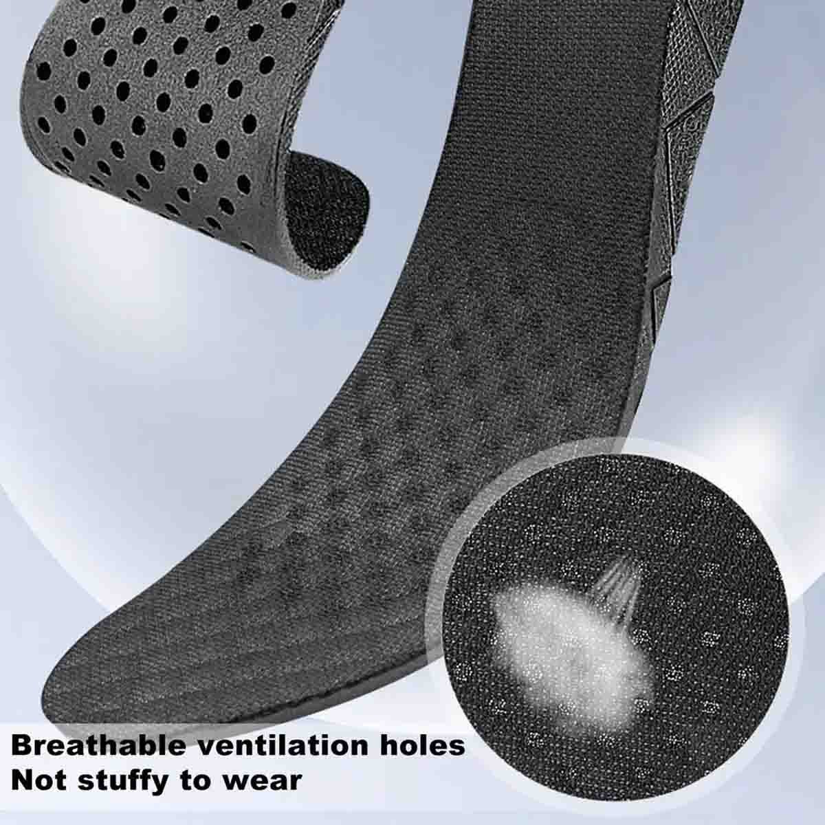 3 Layer 7cm Height Increase Insoles Invisible Elevator Pads Arch Support Unisex