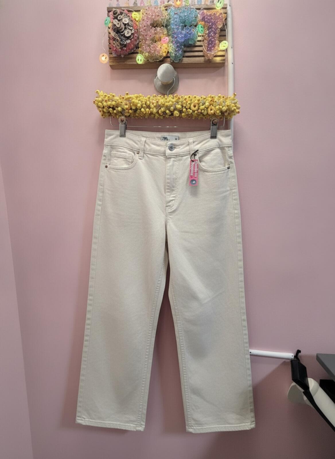 ZARA The Marine Straight Cream White Jeans – Deftduck Boutique