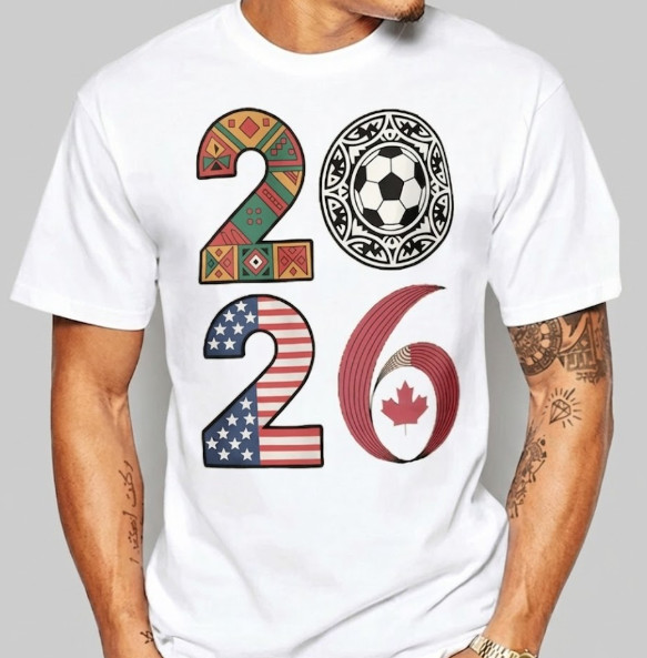 HOT 2026 World Cup Football Tee Unisex Cotton Soccer Fan Tournament T-Shirt