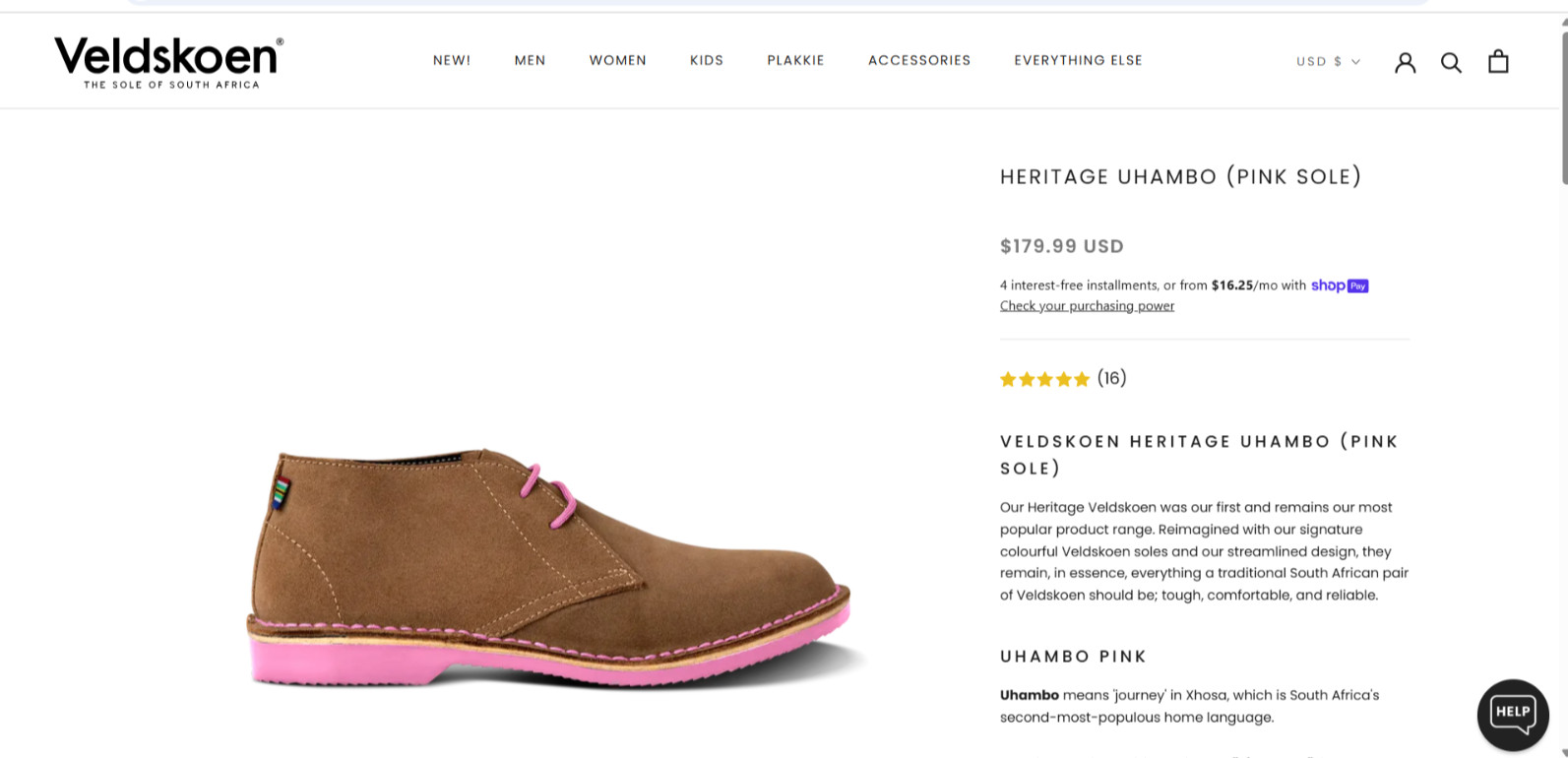 Veldskoen Heritage Uhamo Brown Suede Chukka Boots Pink Soles Men’s Size 8