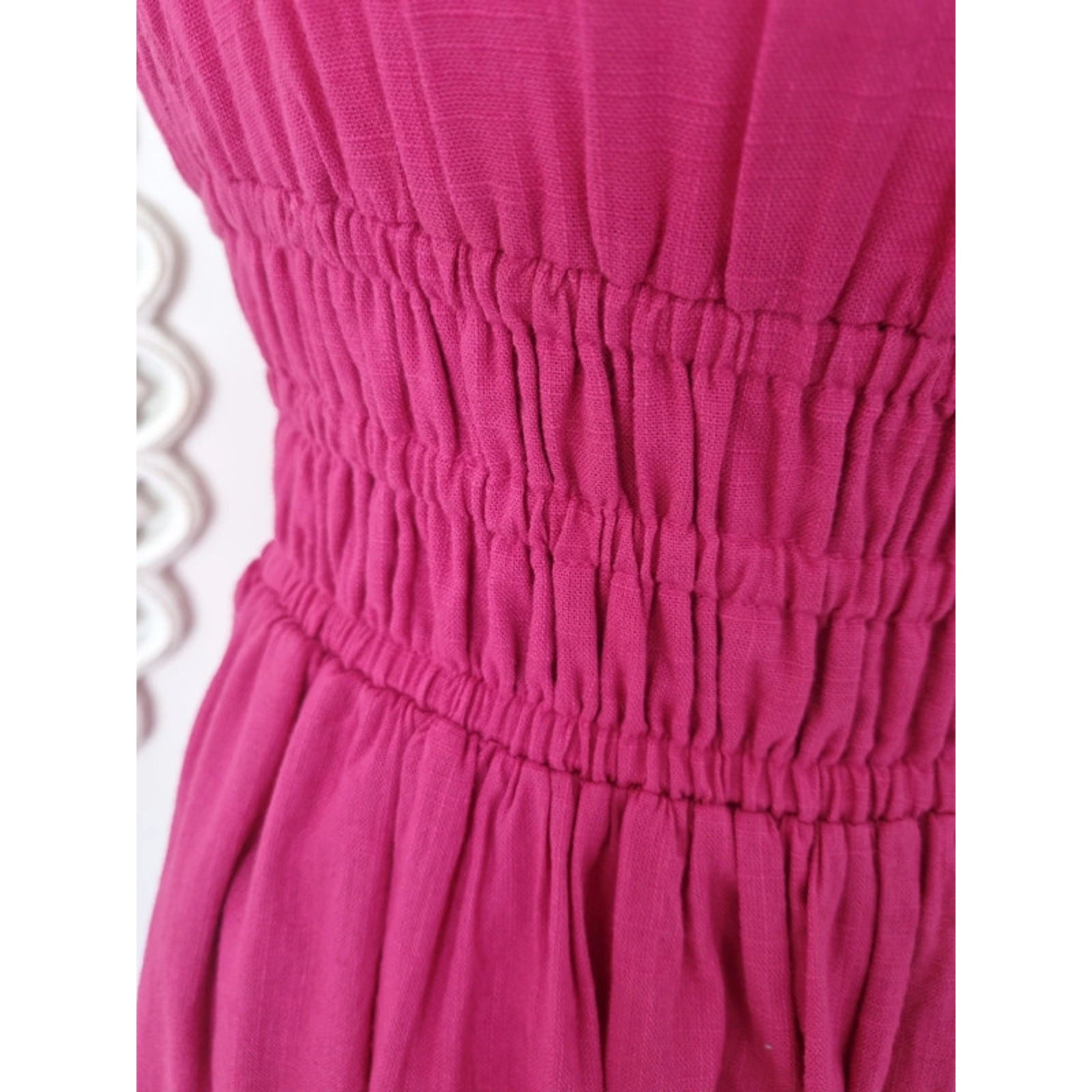Accessorize Women’s Pink Long Cotton Summer Dress Size Small (Fits 8,10,12)