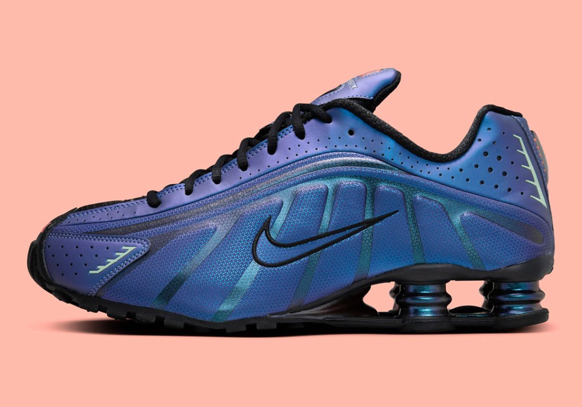 Nike Shox R4 Iridescent Purple Blue Hot Punch Black Silver HQ3446-001 Men’s