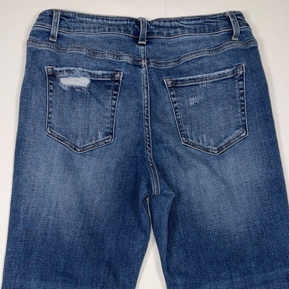 Flying Monkey Womens Straight Leg Distressed Medium Wash Jeans F5205 Size 30