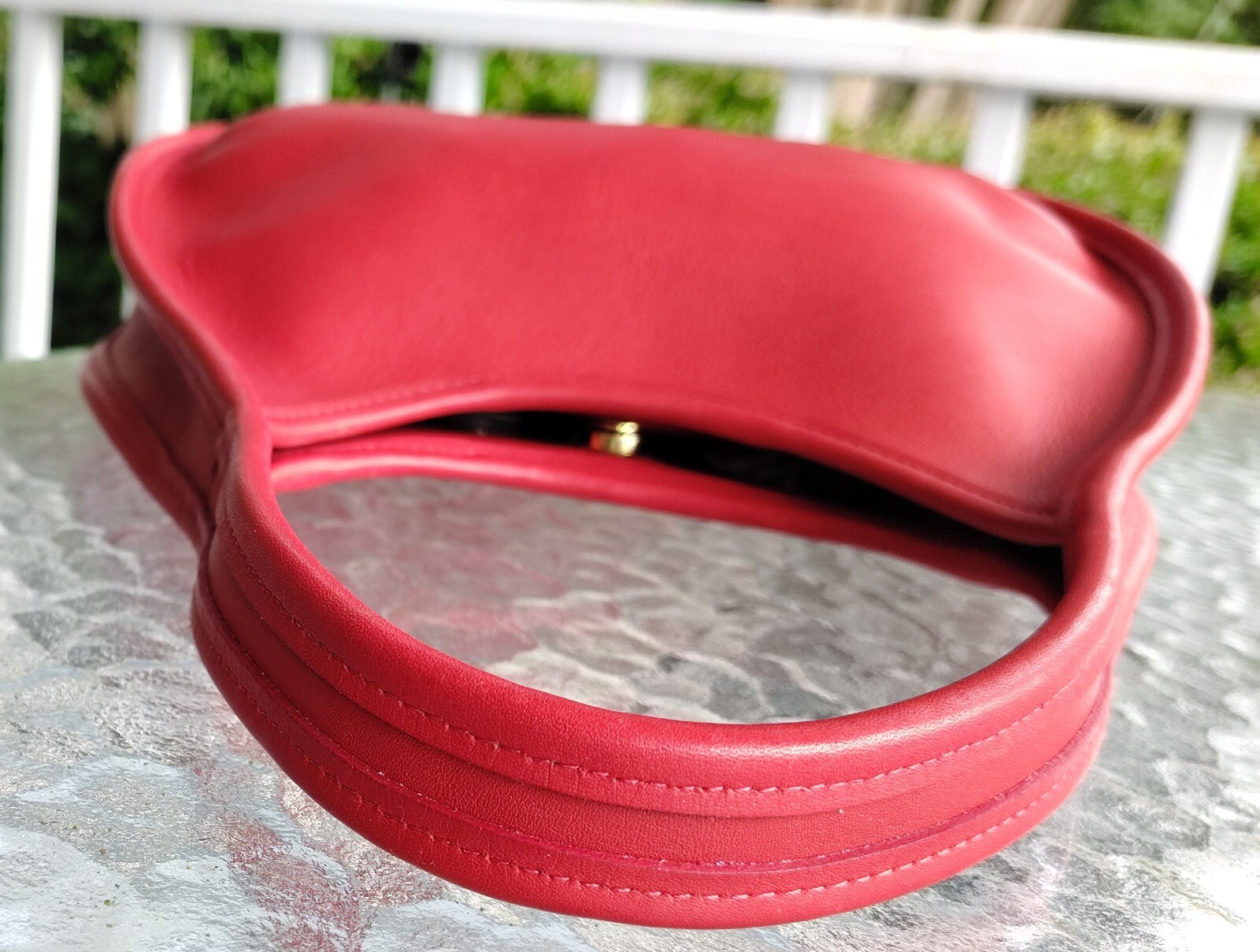 Coach RARE MINI 9027 Cherry Red Leather Ergo Shoulder Bag