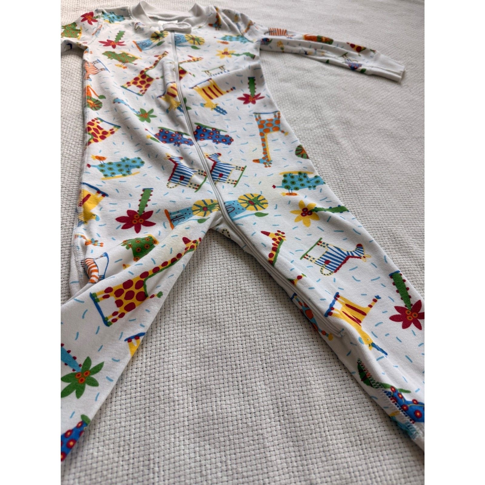 Hanna Andersson Organic Cotton Sleeper Pajamas 18-24 Months 80 cm Animal Print