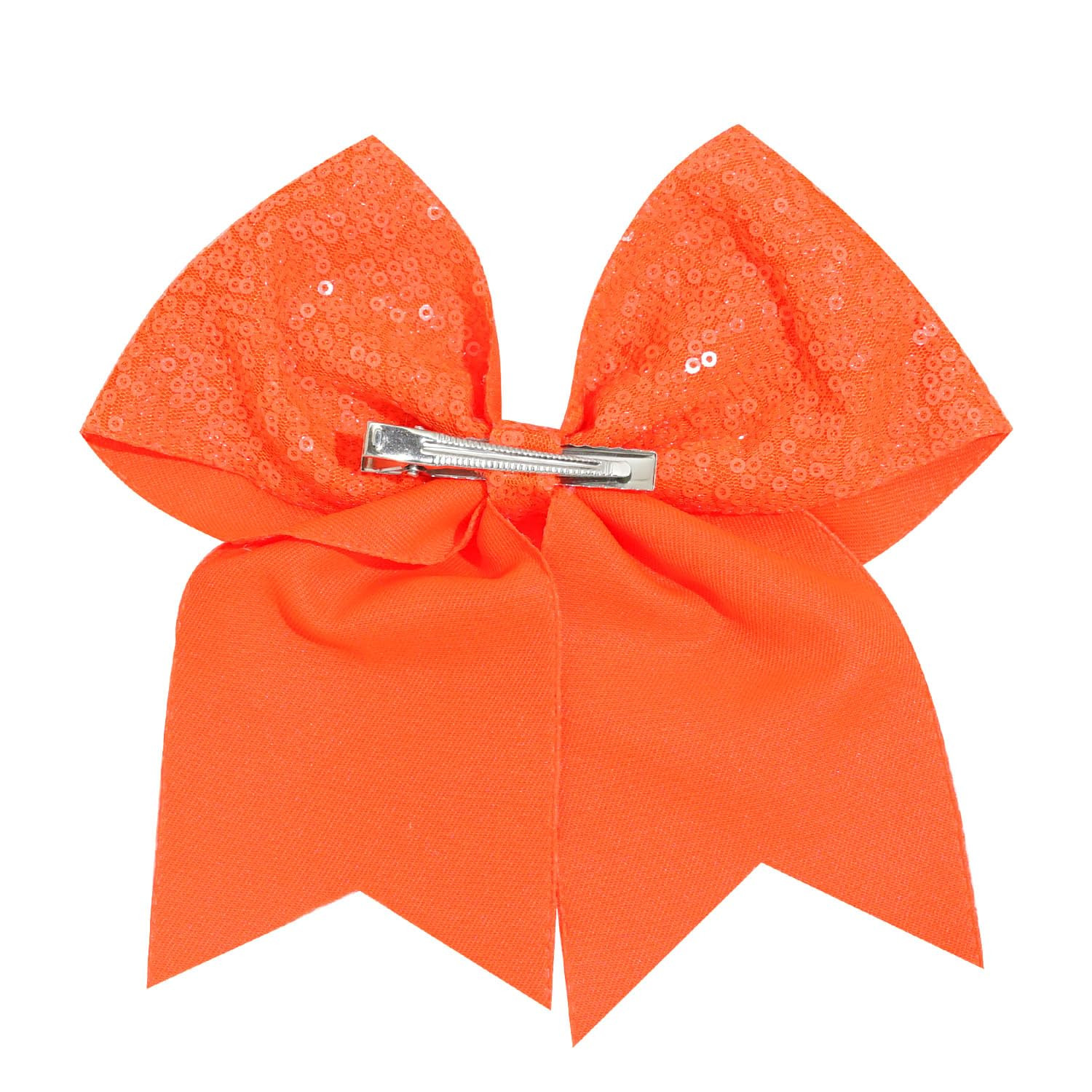 1 Pcs 8″ Large Sequin Cheer Bows Clips, Cheerleading Glitter Hair Bow with Allig