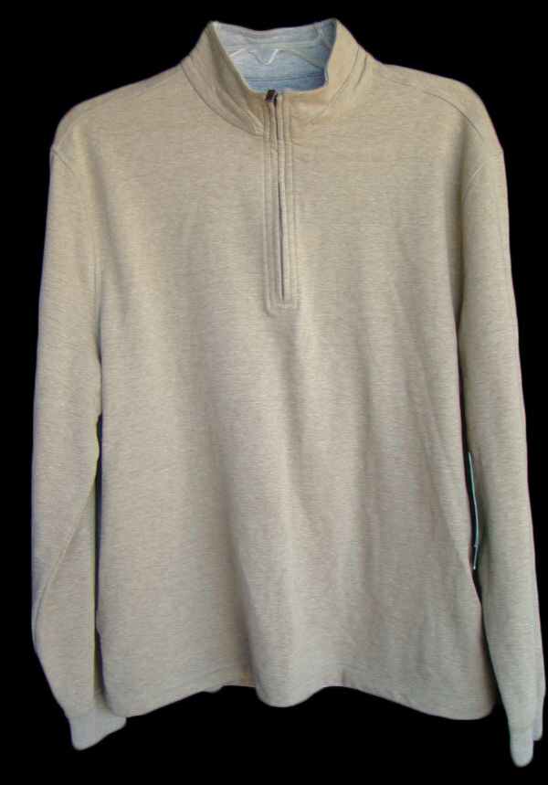 BEN HOGAN PERFORMANCE Tan Partial Zip Insulated Pullover Sweater SZ S 34/36 NWT