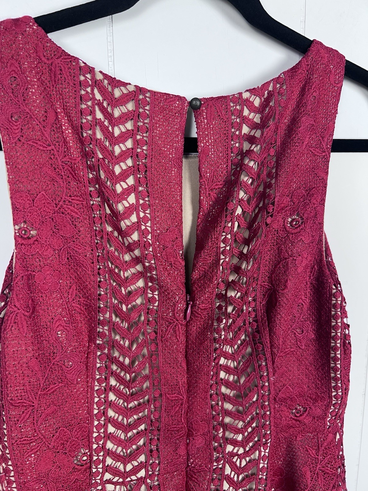 Anthropologie Red Lace Sleeveless A-Line Dress size 4