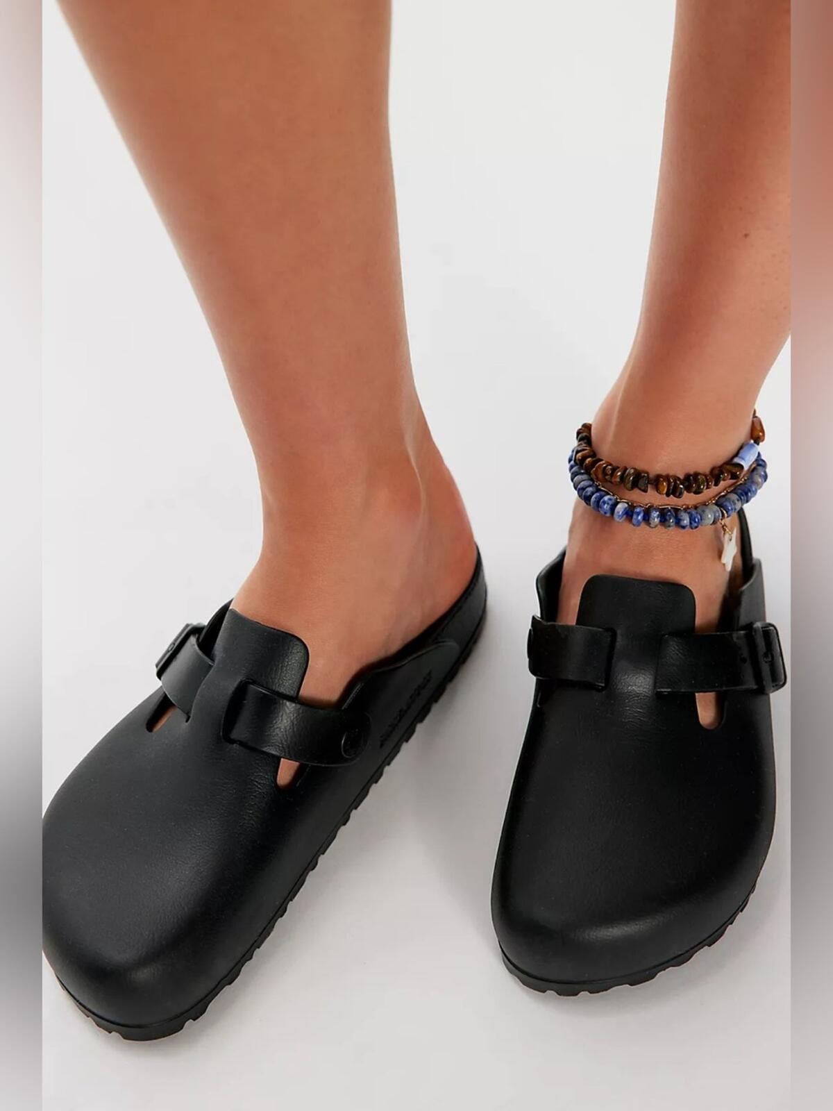 Blk Birkenstock Eva Clogs with Adjustable Strap • 38 Narrow