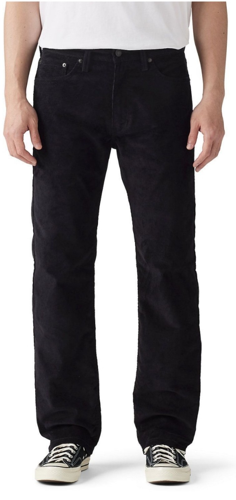 Levi’s 505 Regular-Fit Corduroy Men’s Jeans, Color: Black, Size: 30″W x 30″L