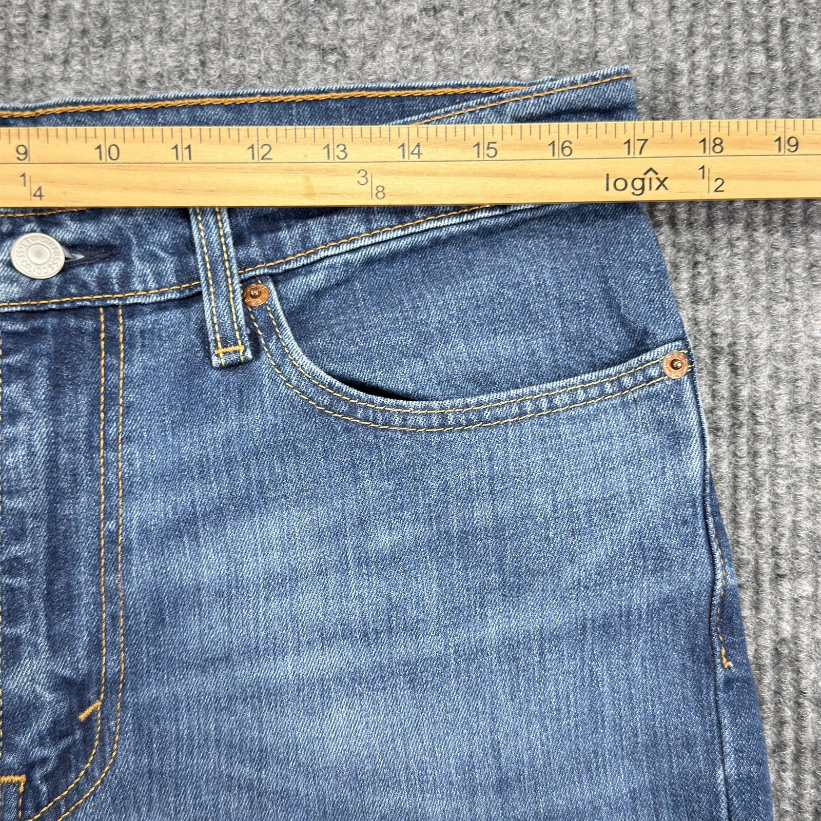 Levis 511 Jeans Mens 34×32 Blue Medium Wash Slim Straight Stretch Denim Casual