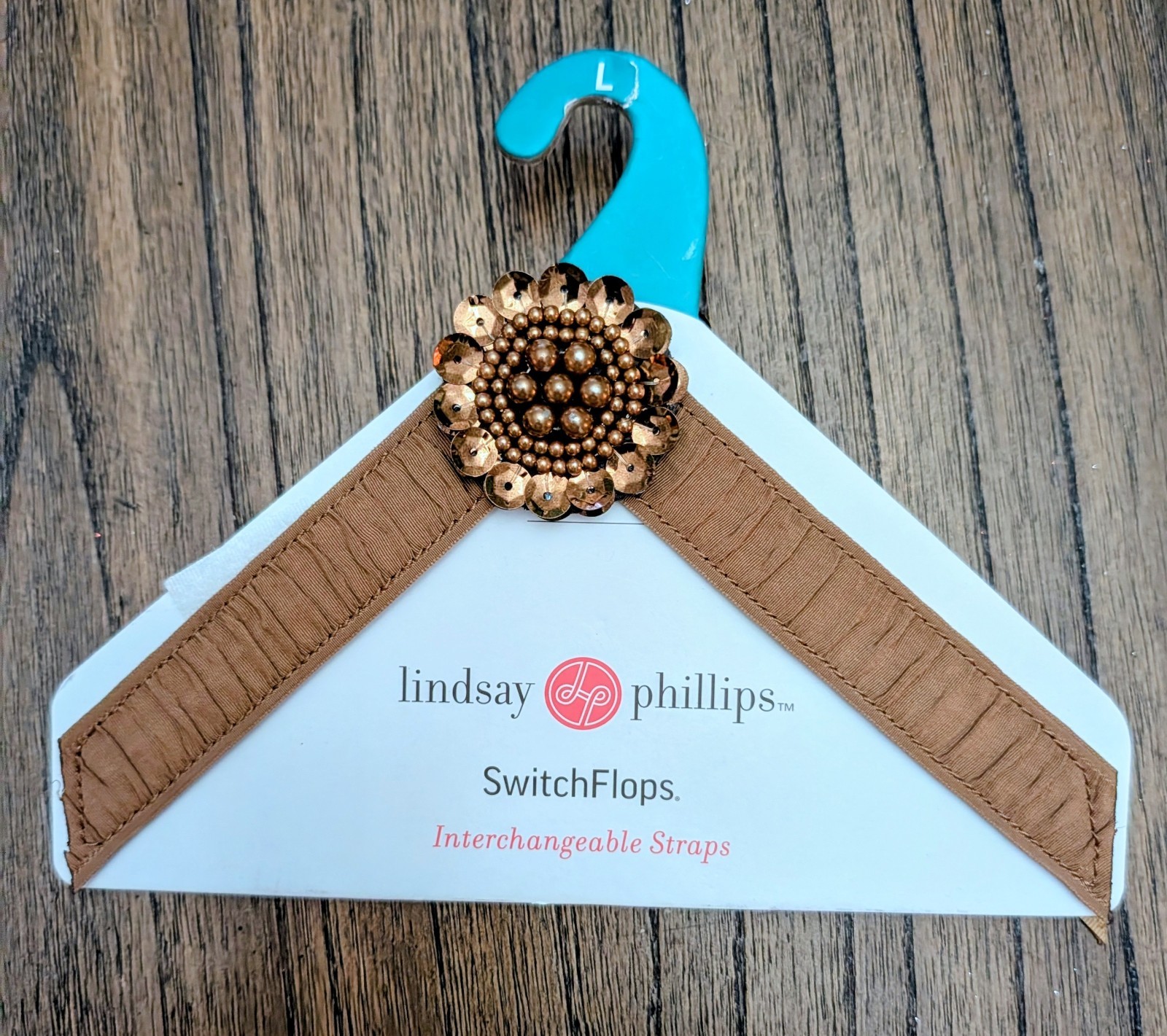 Lindsay Phillips SwitchFlops Large 9,10,11 Interchangeable Straps.Brown Cherish