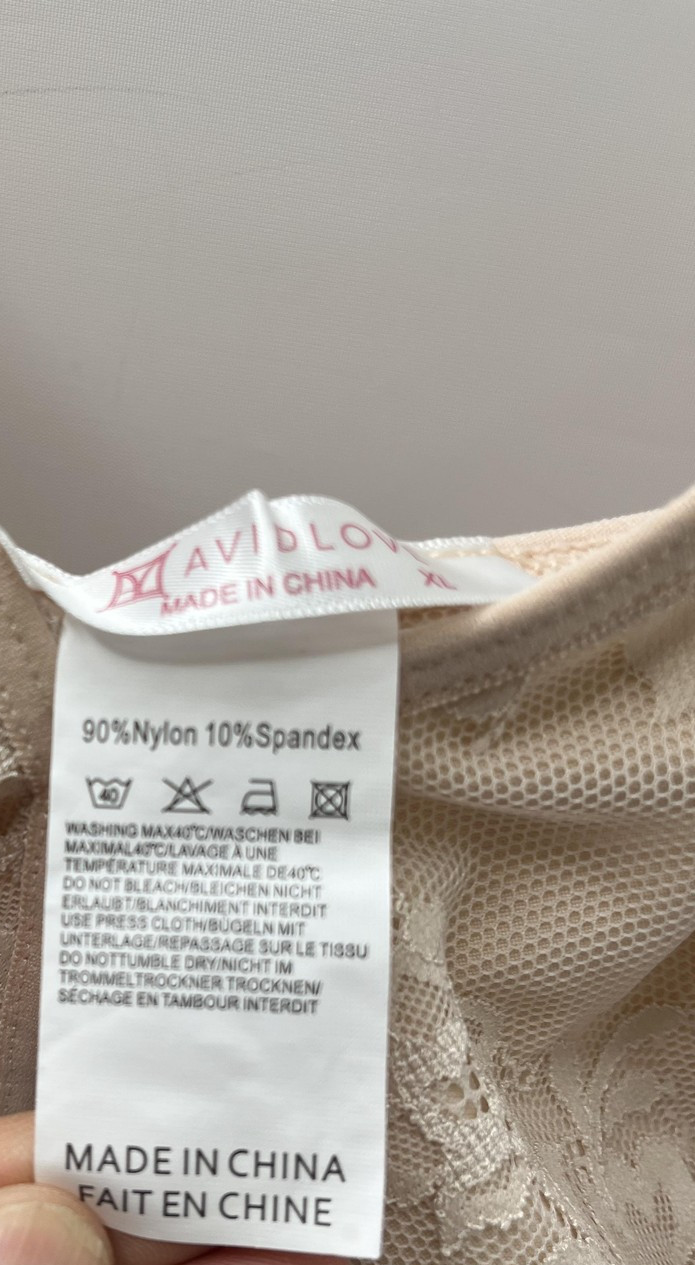 Avidlove Bra Womens XL Beige Lace Bralette Sheer Stretch Wireless Unlined