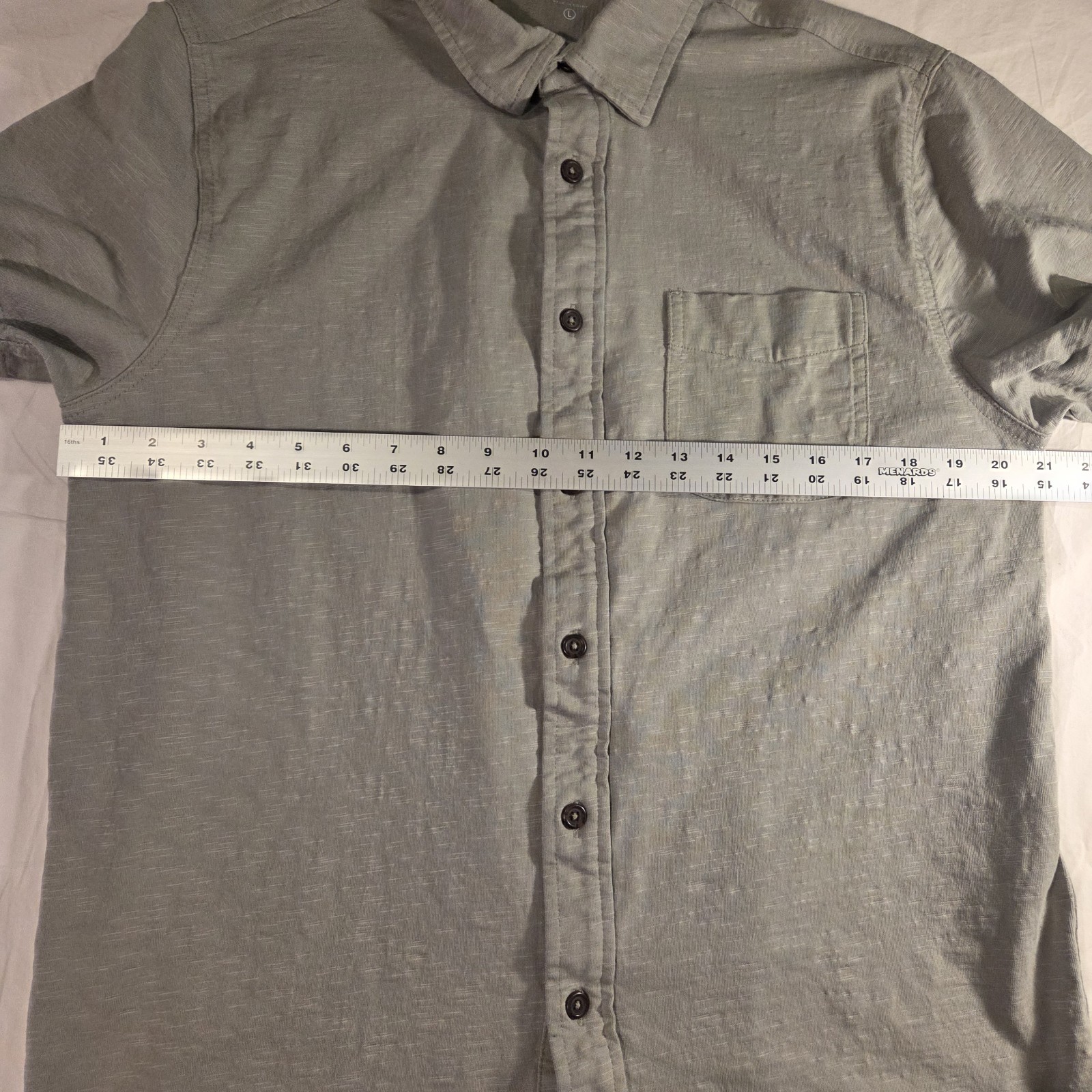 J.Crew Short Sleeve Button-Up Shirt 100% Cotton, Men’s Size L, Sage Green Gray