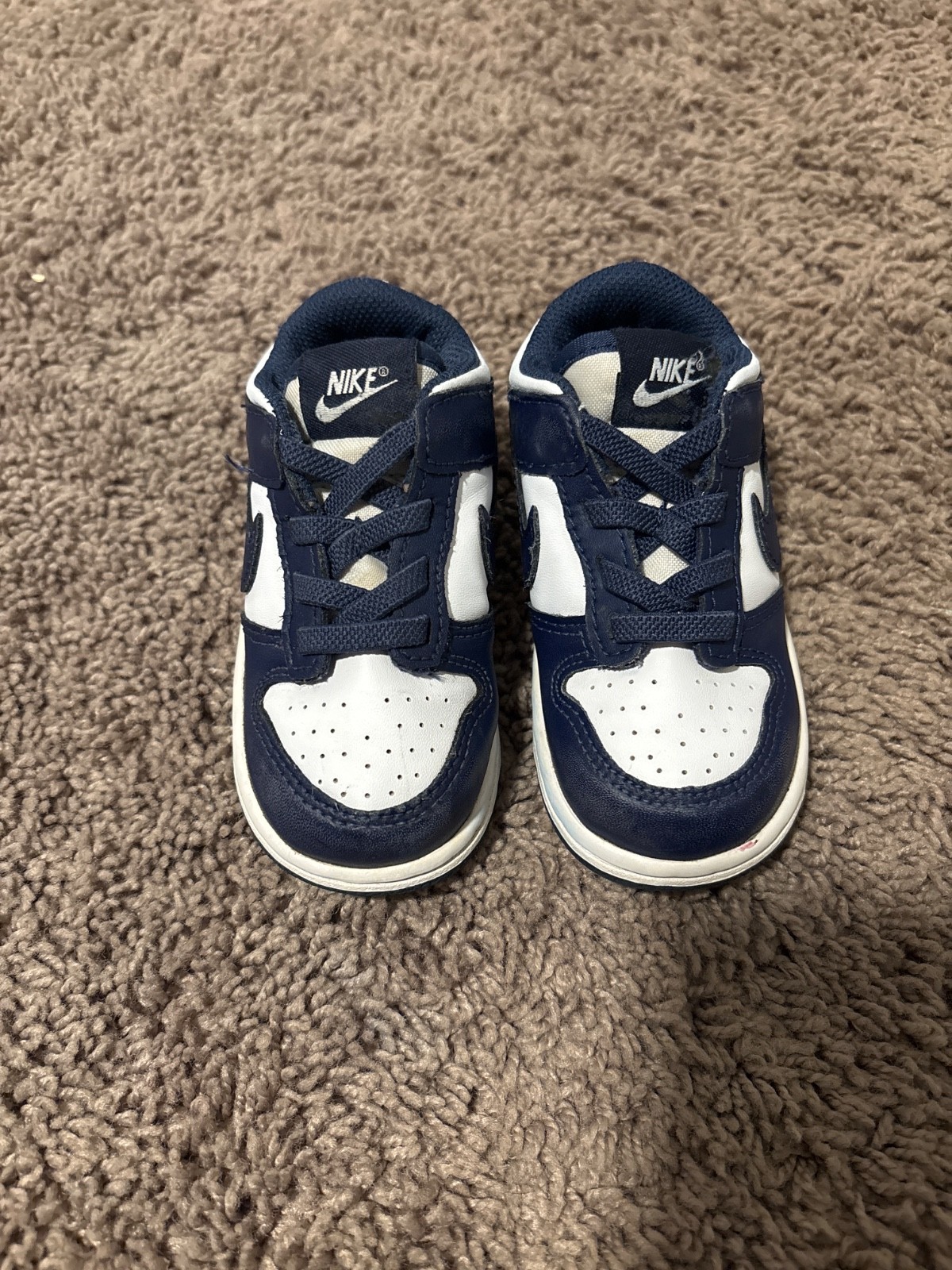 Nike Dunk Low Shoes Toddler Size 7C Blue White Low Kids Casual