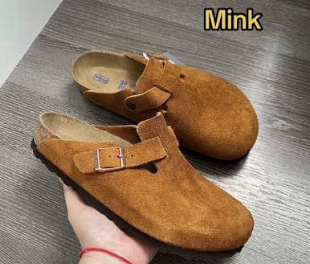 Birkenstock Boston Suede Mink Buckle Women’s 8.5/39 Excellent pre owned