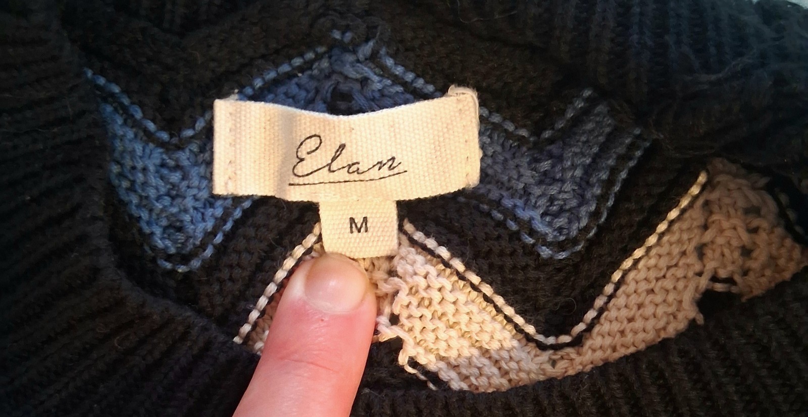 Elan Chevron Sweater Tank Top Medium M Knit Zig Zag Halter Sleeveless Cotton