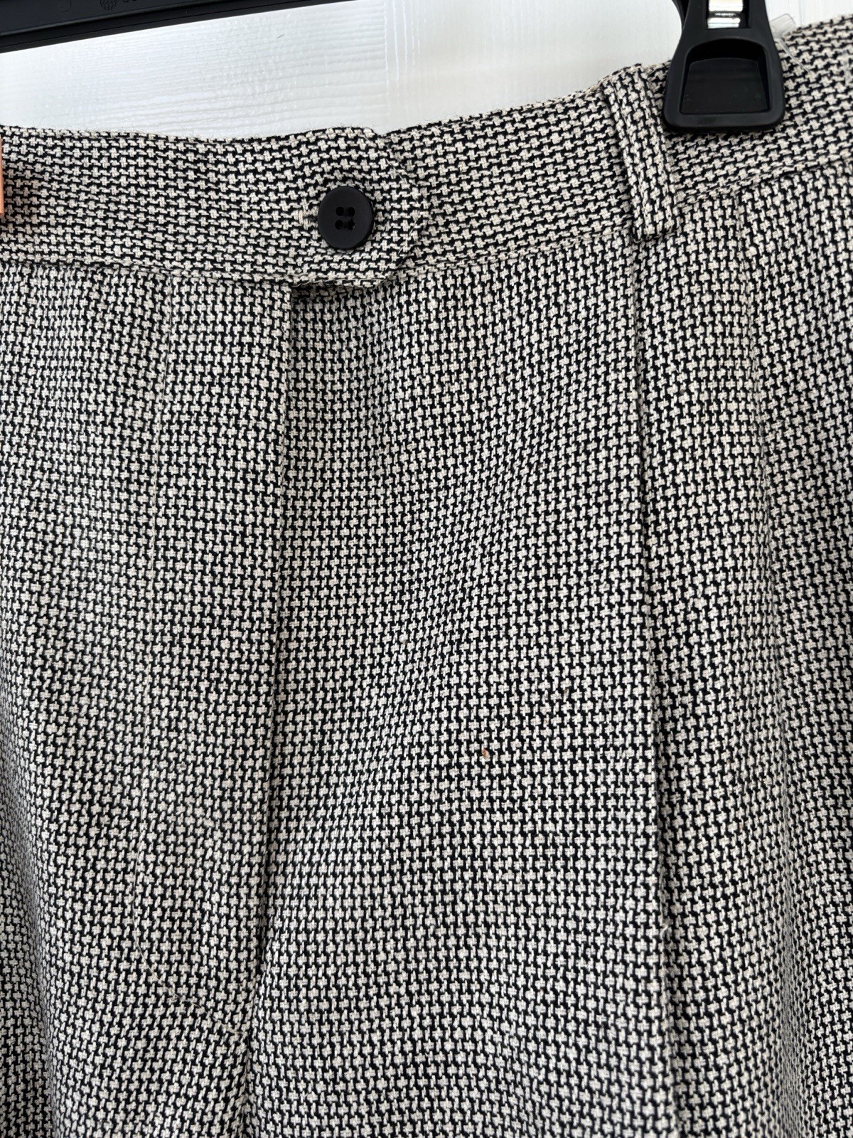 Holt Renfrew Vintage Silk Wool Trousers Cuffed Gray Canada Size 6 Reg Lined
