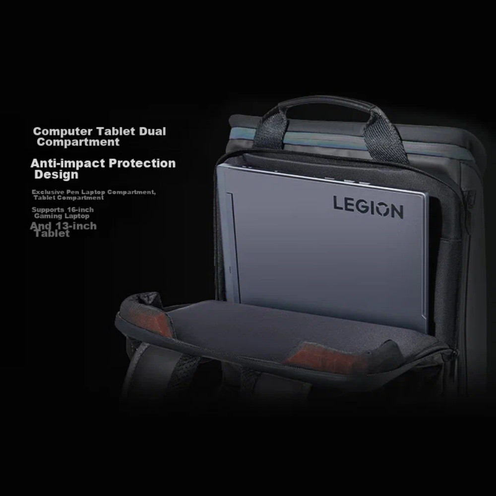 Original Lenovo Legion X4 Multi-Function Backpack 20L Black PU Splash-Resistant