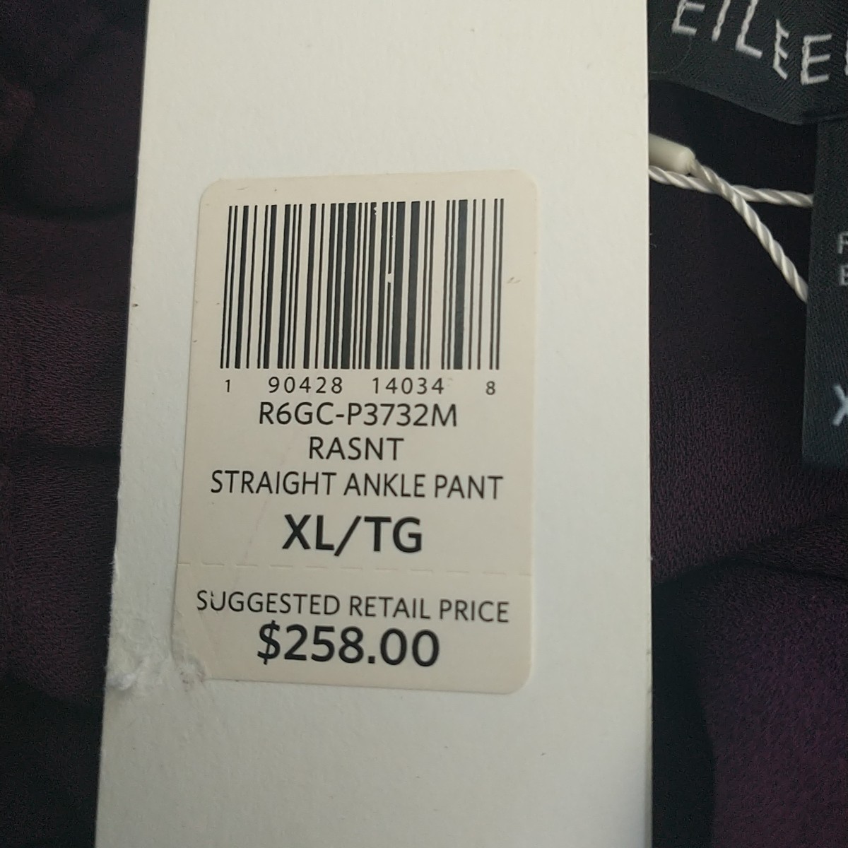New*Eileen Fisher Silk Georgette Crepe Straight Ankle Pants XL/2XL*Red Pull On