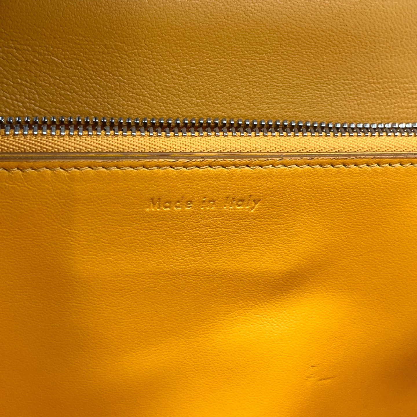 Authentic Celine Classic Box Smooth Calfskin Shoulder Bag Yellow Silver-Tone