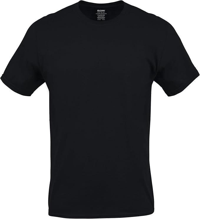Gildan Men’s Crew Large T-Shirt, Multi Pack Black – 6 Count, Style G1100