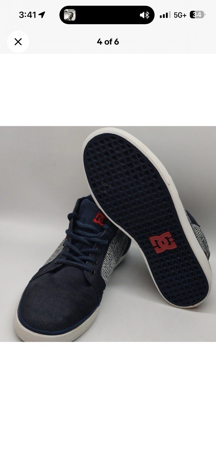 DC Shoe Council Mid Se Ankle High Canvas Sneaker Size 7 Rare