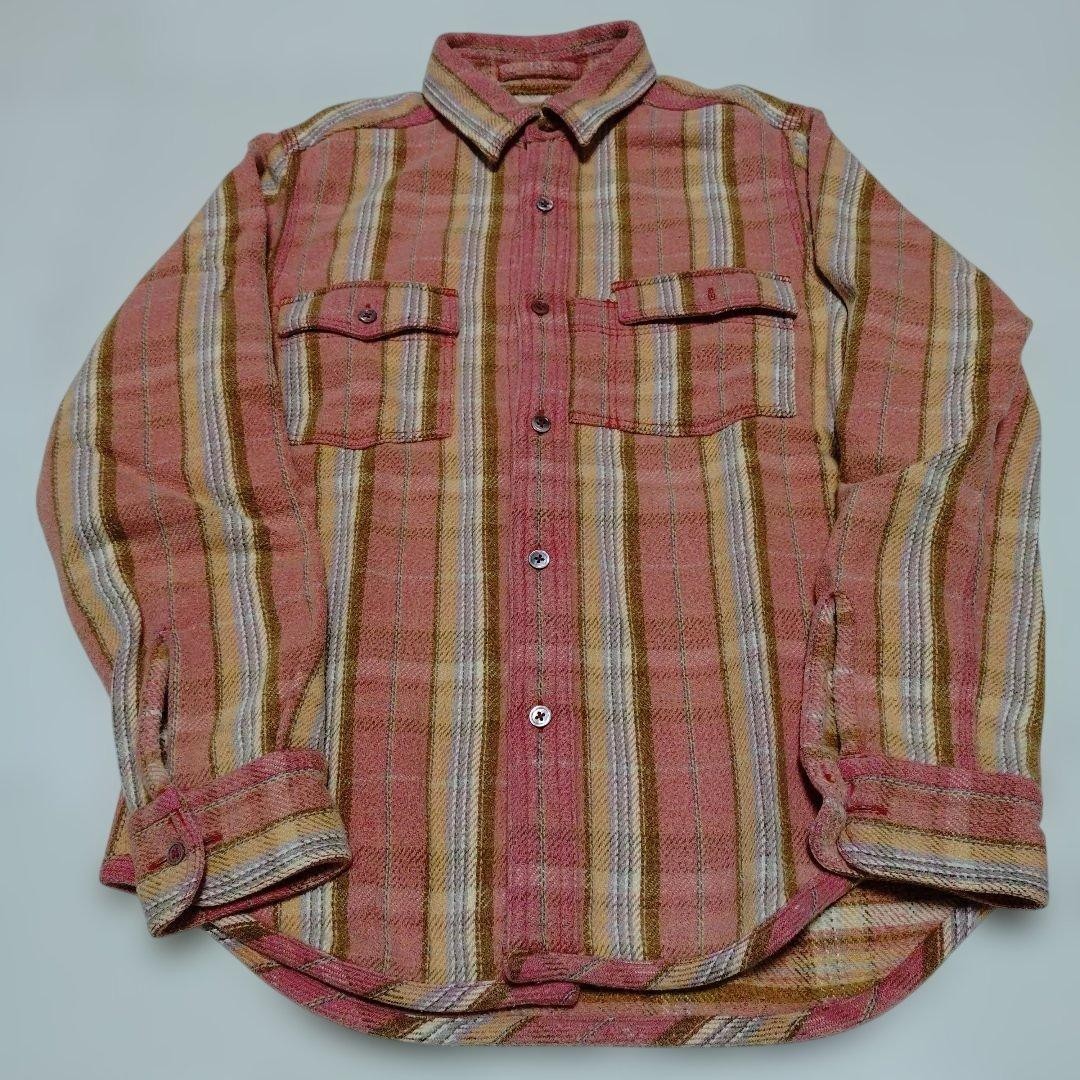 Nigel Kevon, 46 Made in Japan Flannel Shirt Pink Reversible Vintage