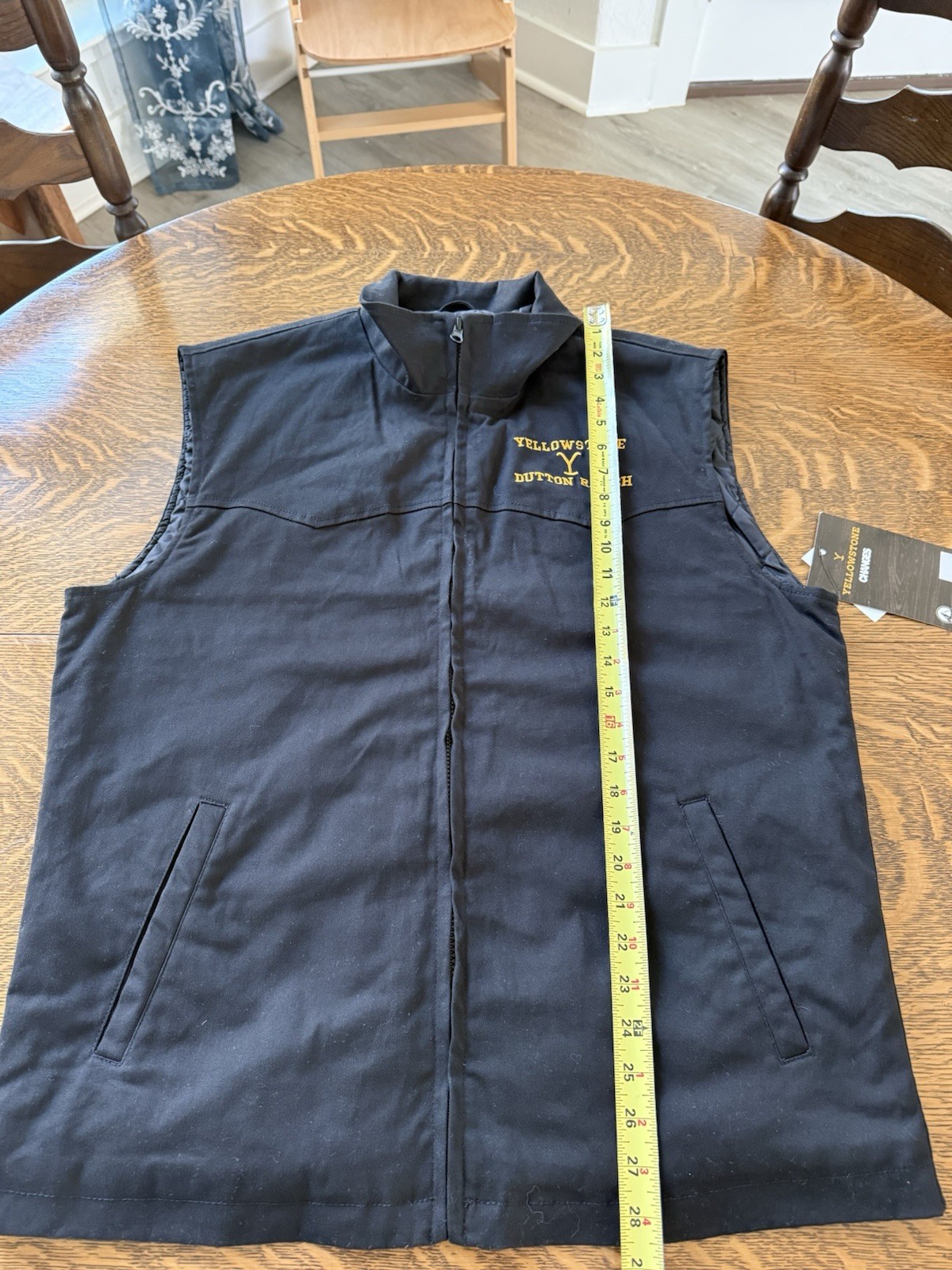 Men’s Yellowstone John Dutton Vest Kevin Costner Black Cotton Western Jacket XL