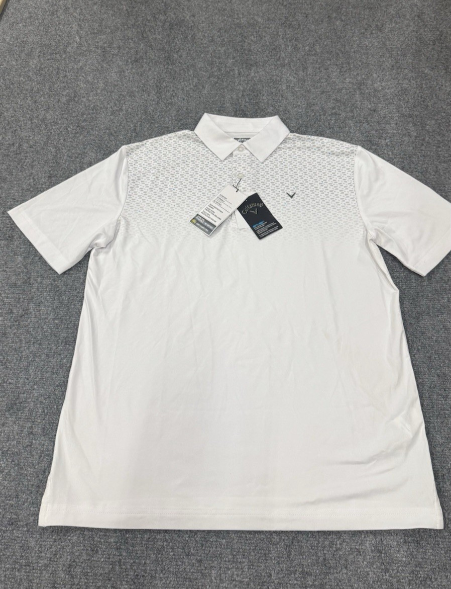 Callaway Men’s Opti-Dri White Golf Polo Size XXL Short Sleeve Lightweight