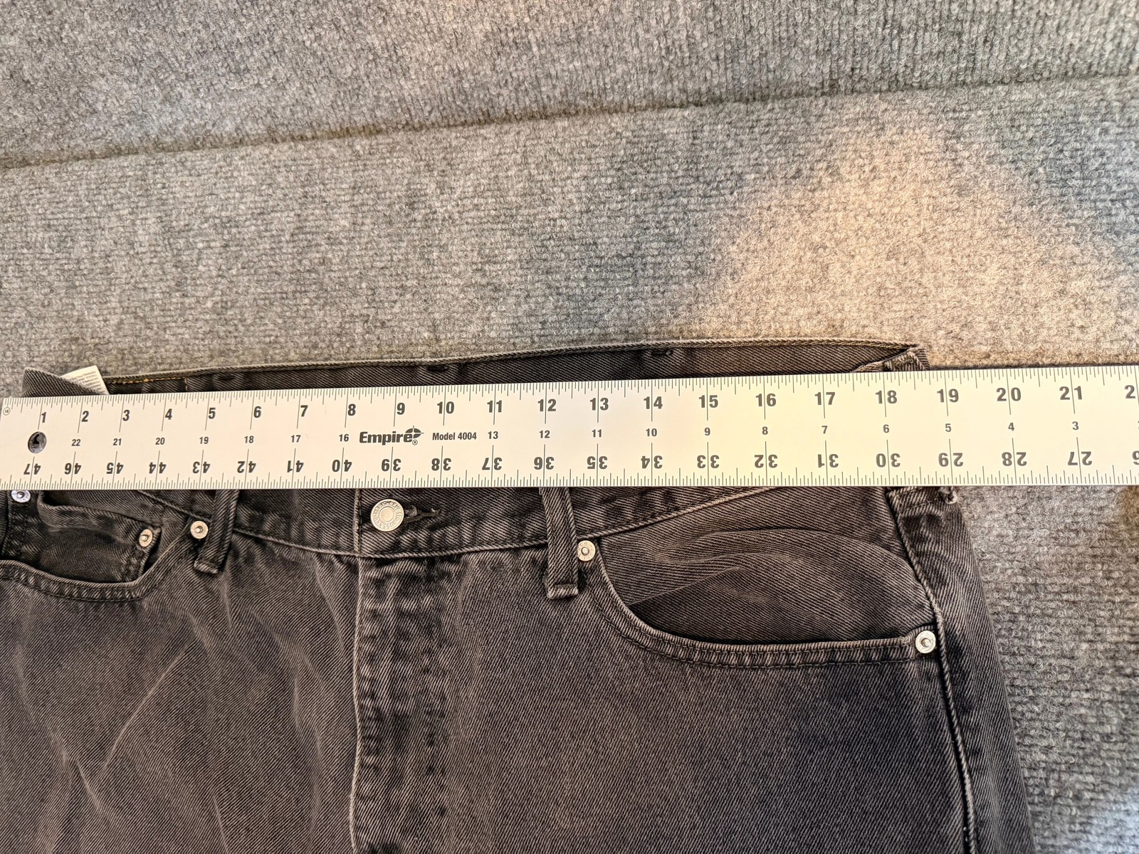 Levis 505 Mens Jeans 40×30 Black Washed Denim Regular Fit Straight Leg
