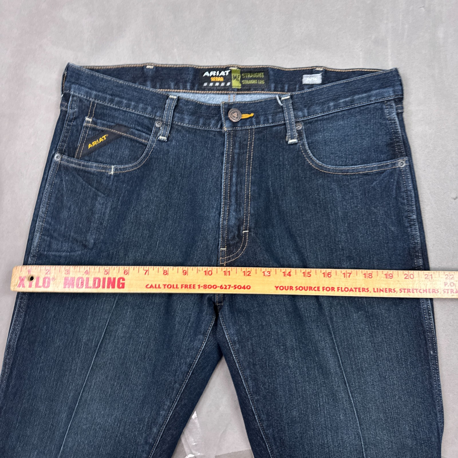 Ariat Jeans Men 34×36 Blue M4 Rebar Stackable Workwear Dark Faded Durastretch