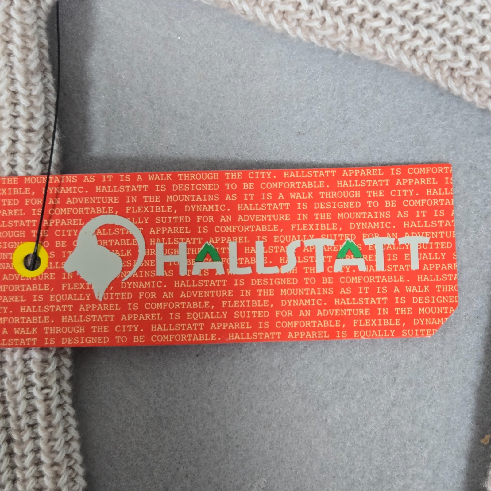 Hallstatt Men’s Shaker Sweater Size L Cloud Gray Long Sleeve Cotton Blend