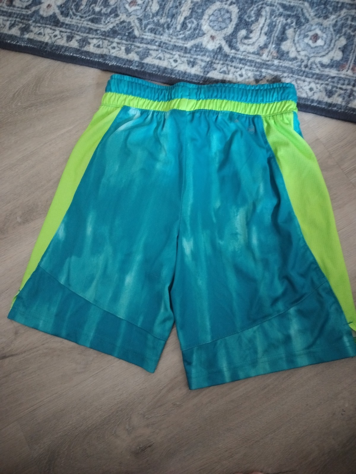 Russell Dri-Power 360 Boys Core Printed Shorts L 10-12 Pockets Blue/Green NWOT