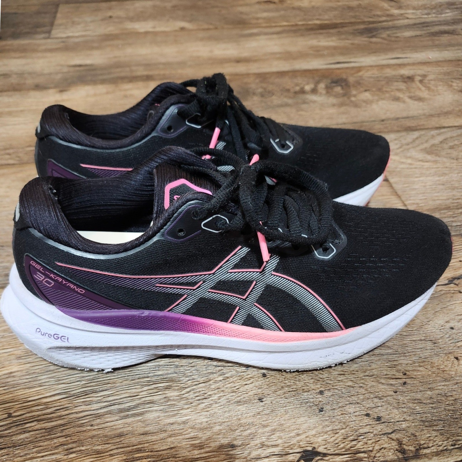 ASICS Gel-Kayano 30 Womens Running Shoes Black Pink 1012B357 Size 7.5