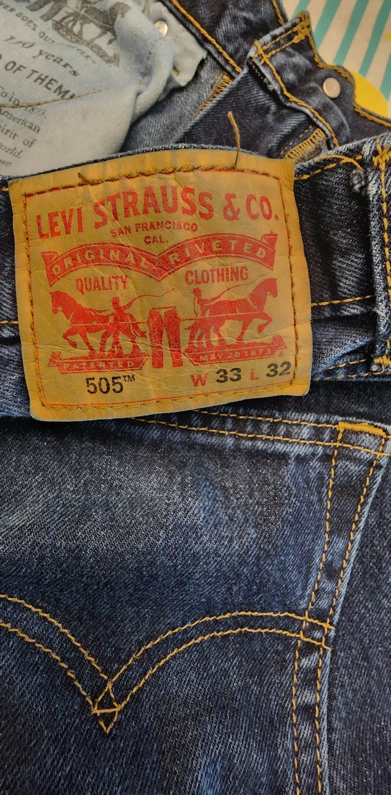 Levi’s 505 Dark Blue Straight-Leg Jeans (W33 x L32)