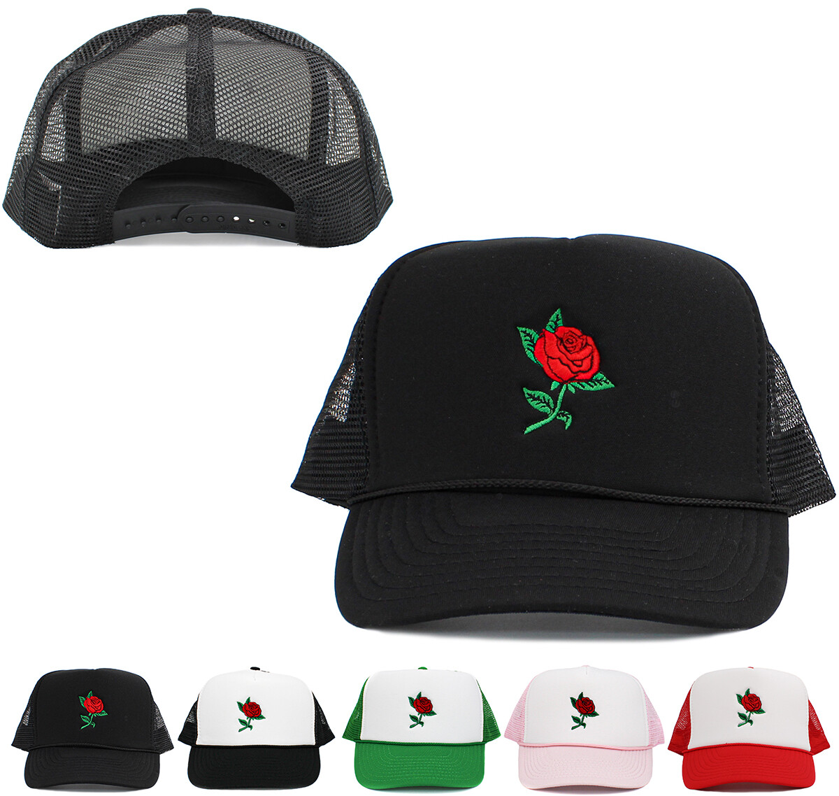 Rose Embroidery Dad Hat Baseball Cap Unconstructed Cotton