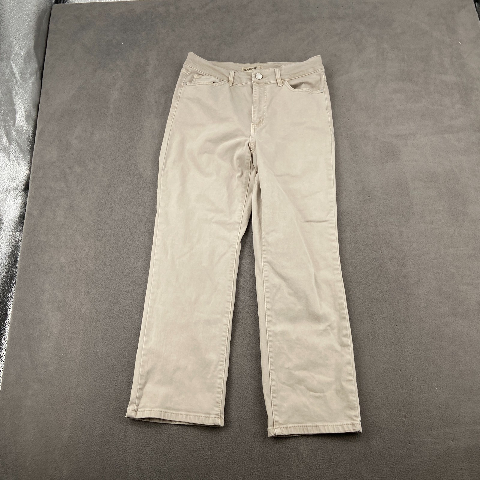 BLANKNYC Jeans Womens 8 Beige Denim Stretch Boho Straight Leg Casual High Rise